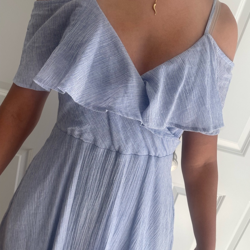 Lulu's Light Blue One Shoulder Dress